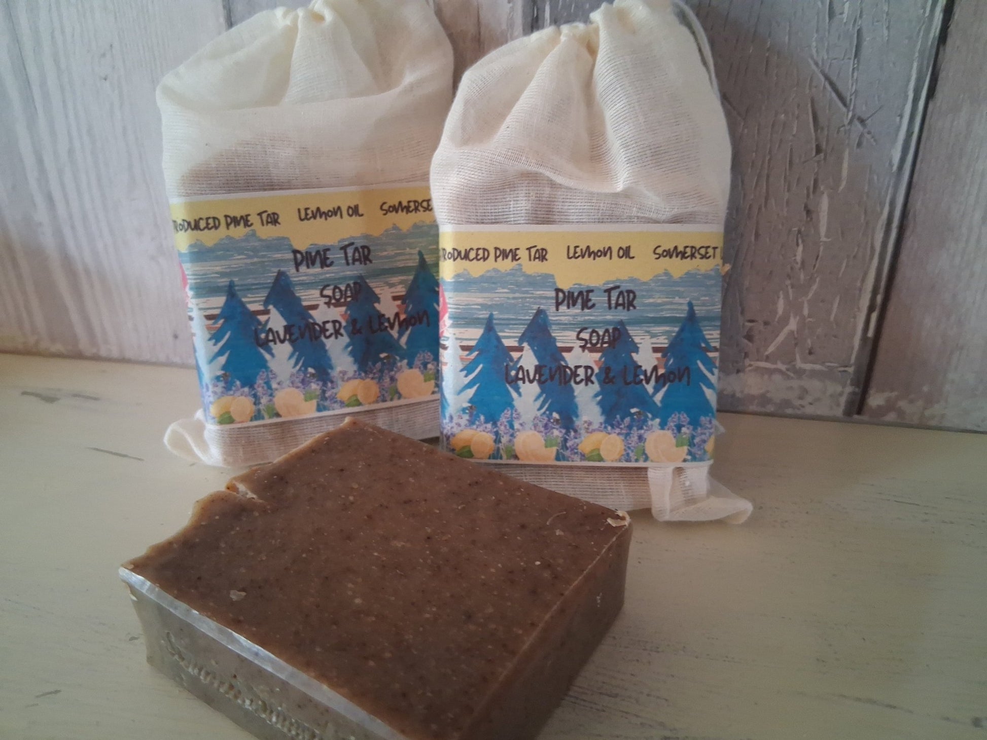 Pine Tar Soap Lavender Lemon - mezetto Shopify Collective Somerset Natural Soaps