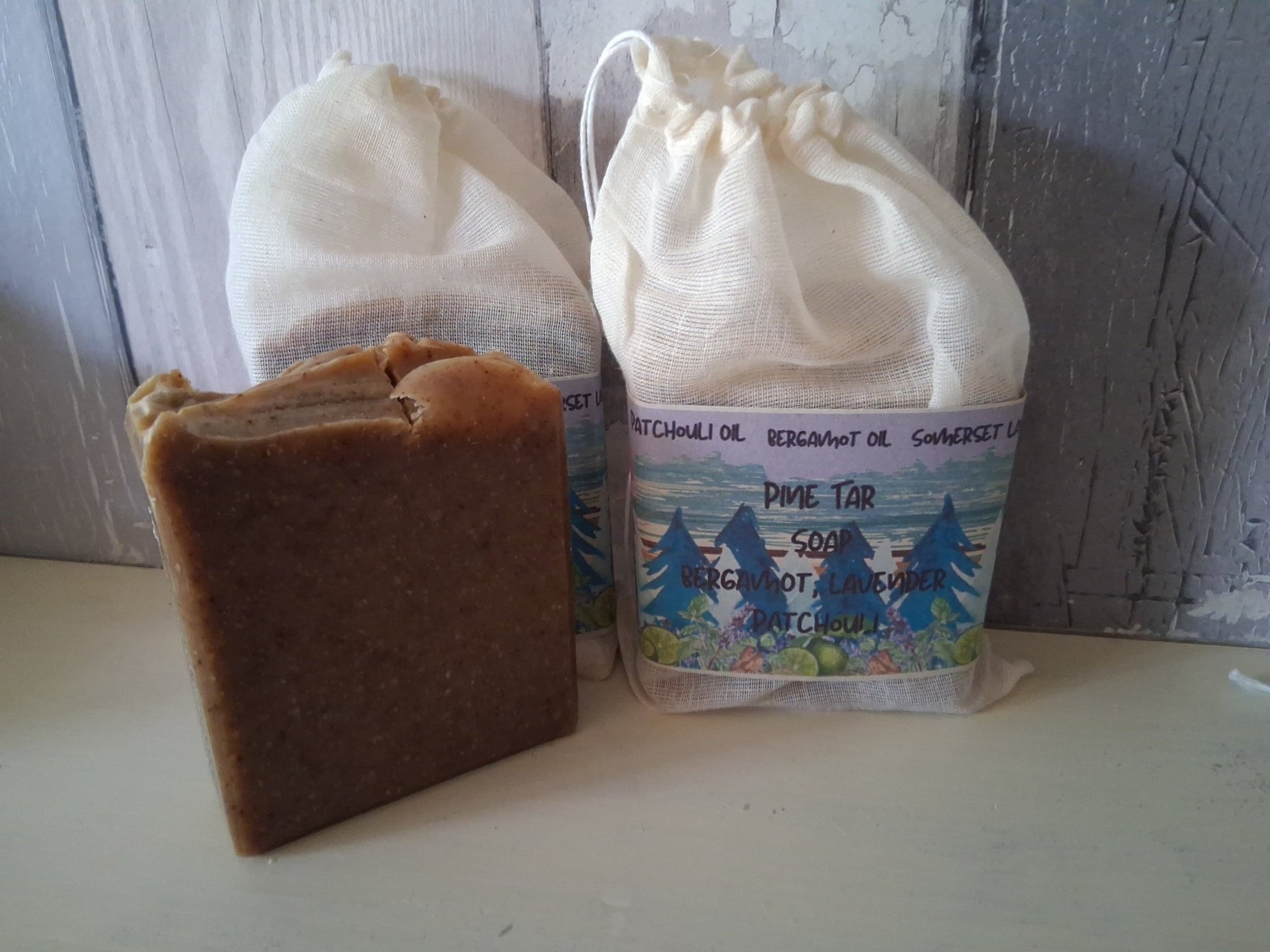 Pine Tar Soap Patchouli, Lavender & Bergamot - mezetto Shopify Collective Somerset Natural Soaps