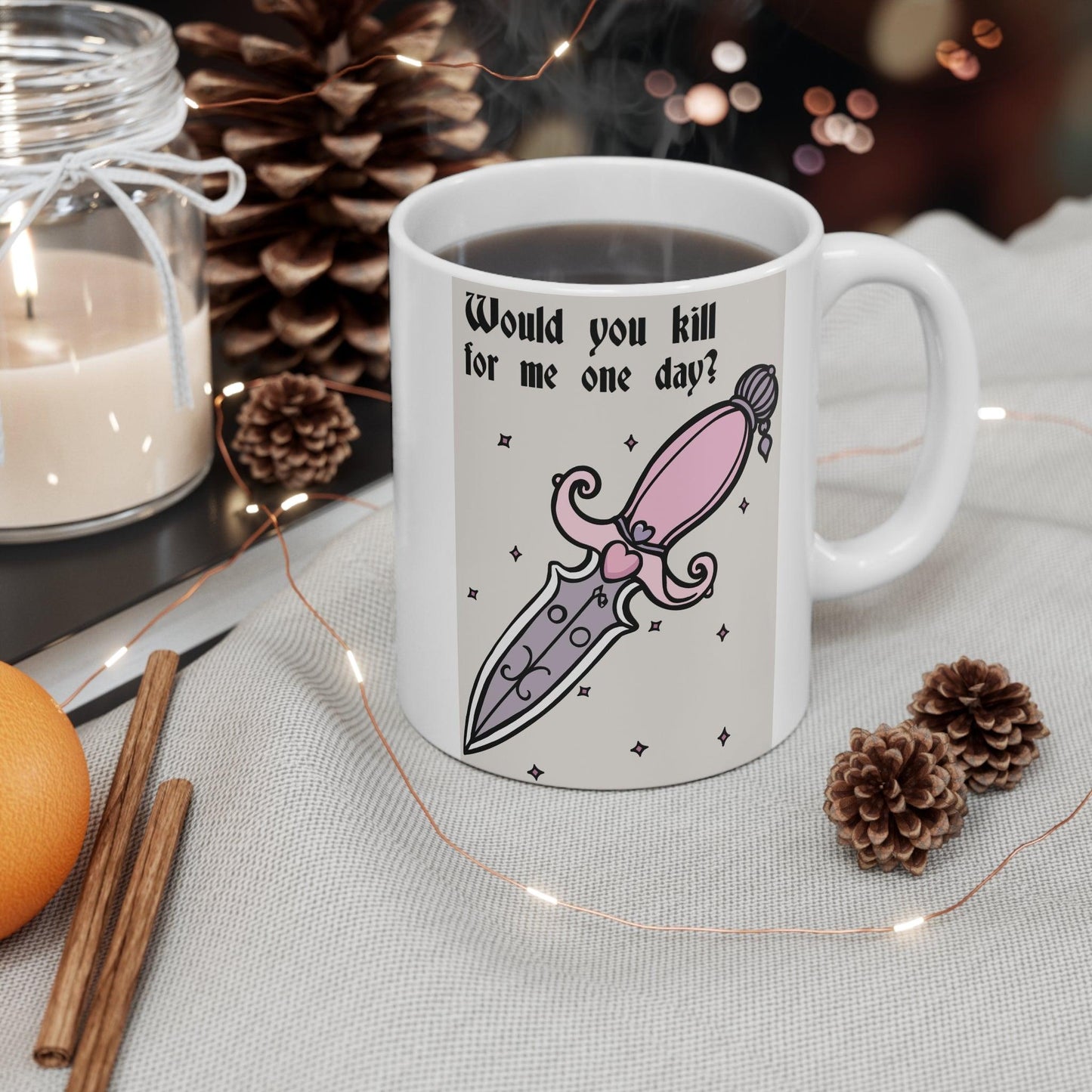 Pink Dagger Mug| “Would You Kill for Me One Day? - mezetto KEOLIX KEOLIX