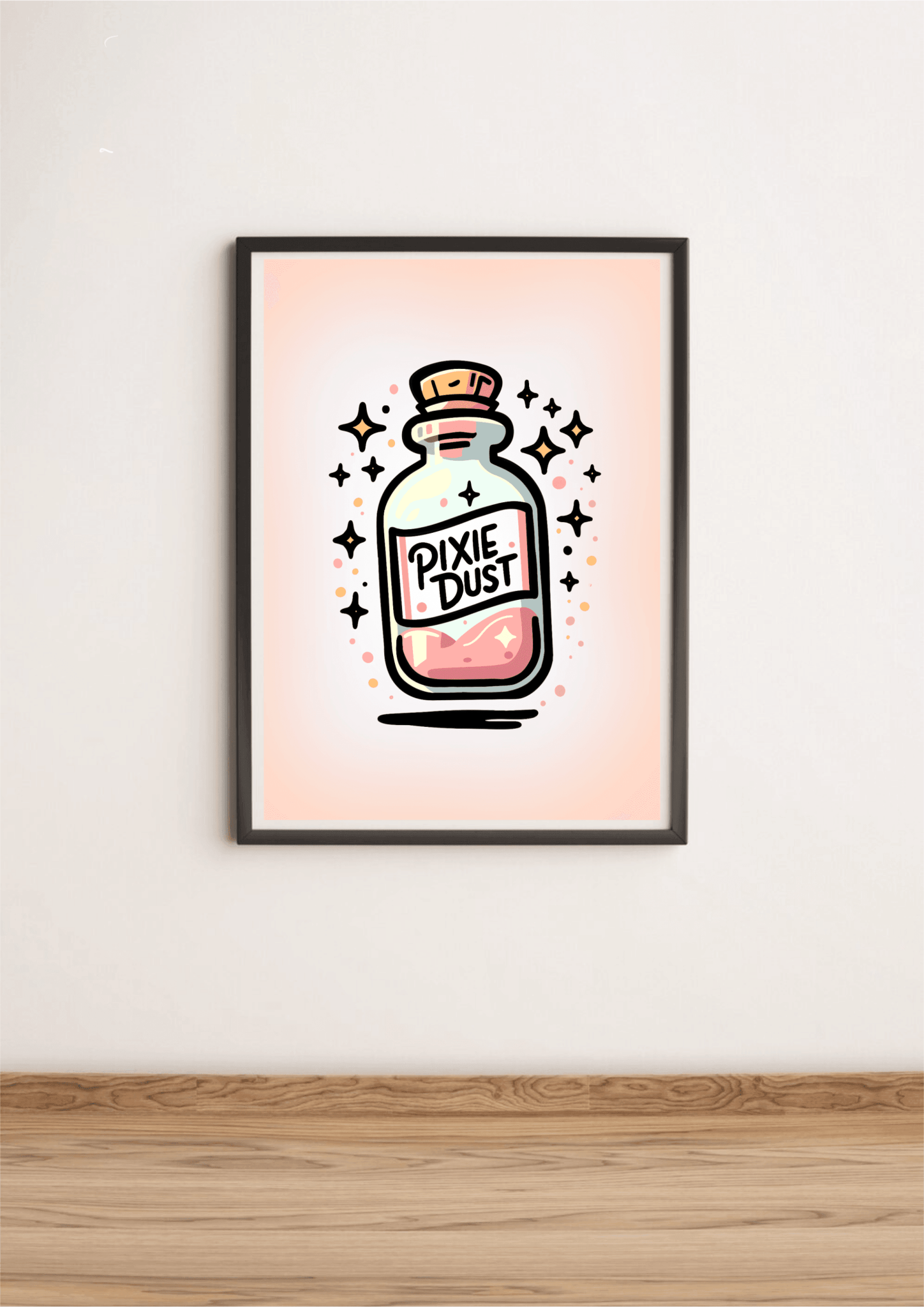 Pixie Dust Art Print – Magical Cartoon Bottle Wall Decor - mezetto KEOLIX KEOLIX