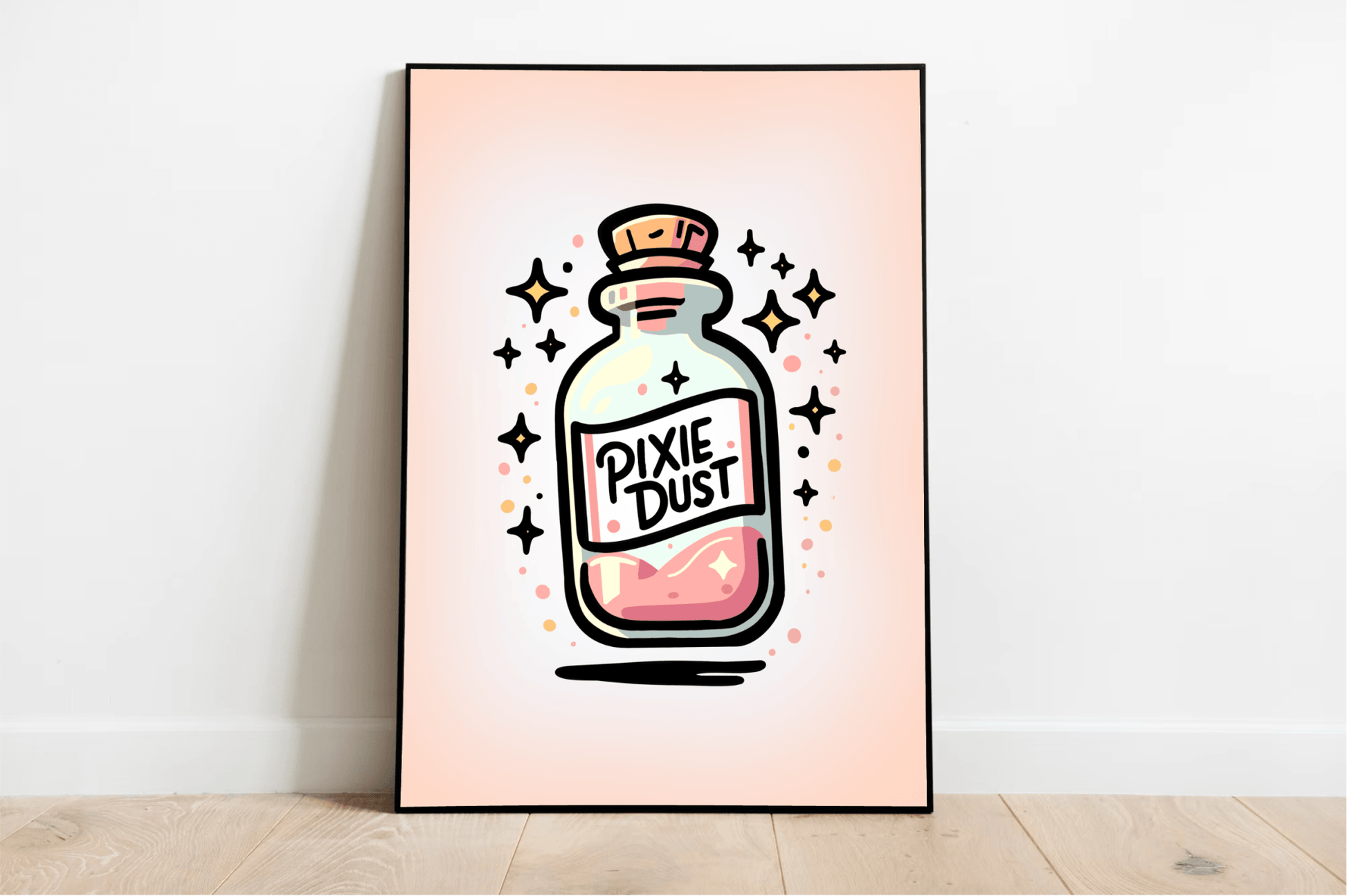 Pixie Dust Art Print – Magical Cartoon Bottle Wall Decor - mezetto KEOLIX KEOLIX