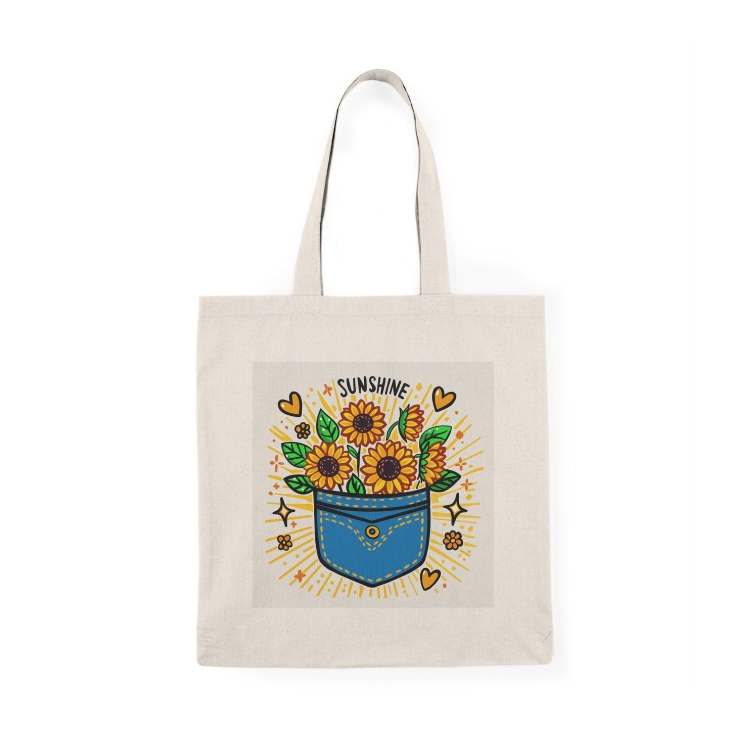 Pocket Full of Sunshine Tote Bag – Cute Eco Cotton Design - mezetto KEOLIX KEOLIX