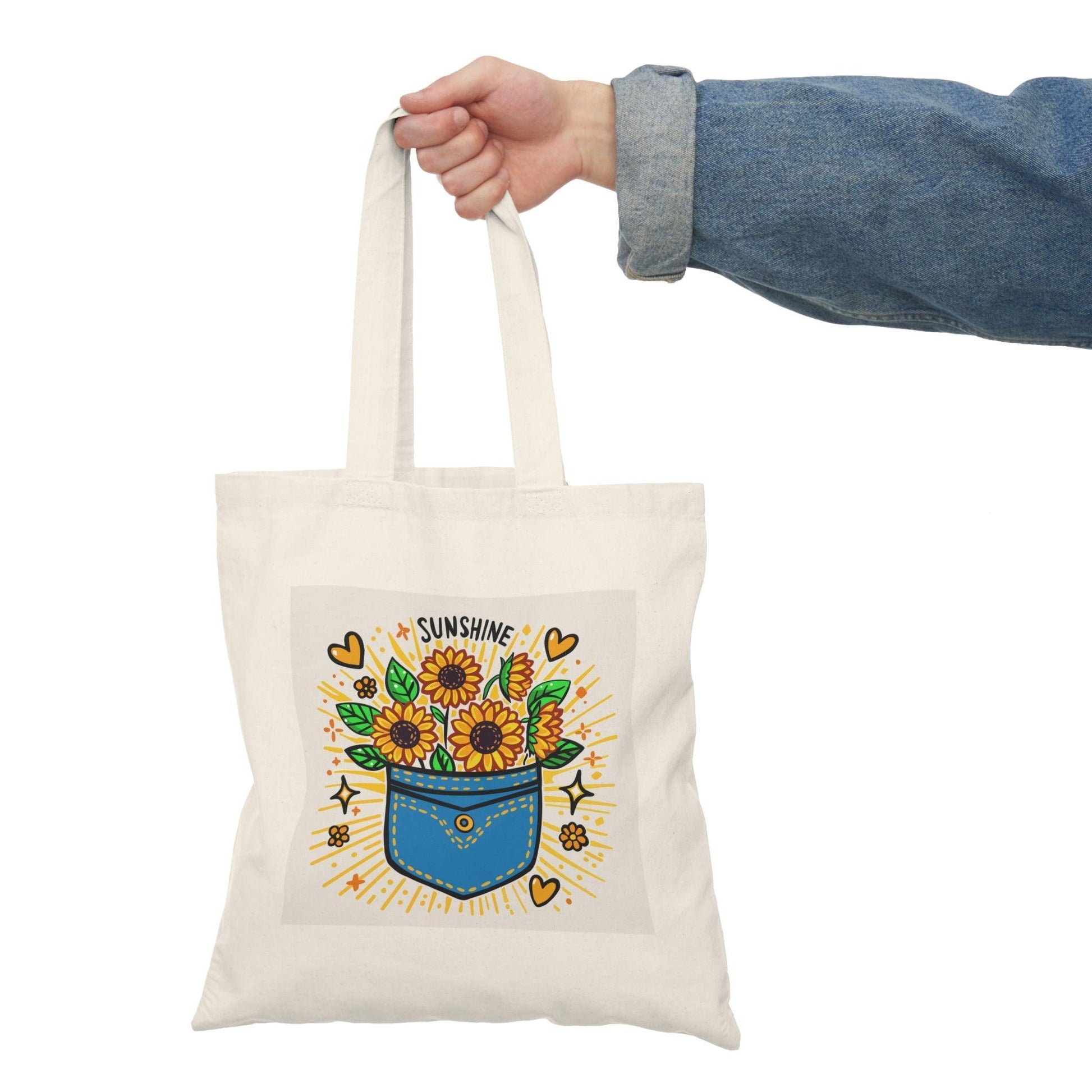 Pocket Full of Sunshine Tote Bag – Cute Eco Cotton Design - mezetto KEOLIX KEOLIX