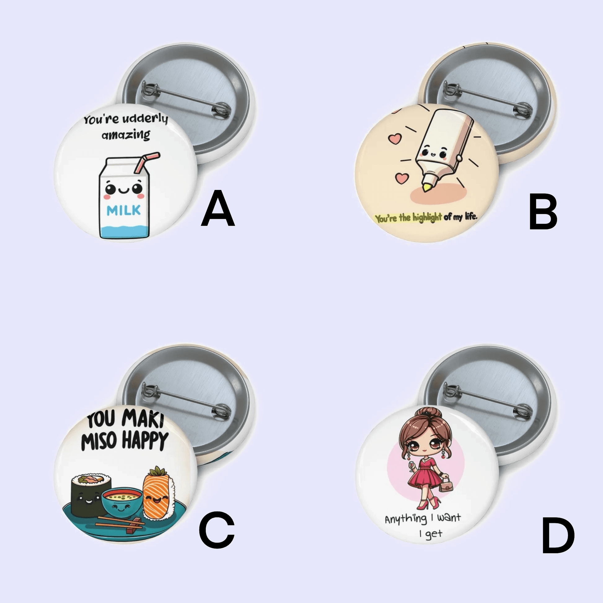 Positive Vibes Pin Badge Bundle - mezetto KEOLIX KEOLIX