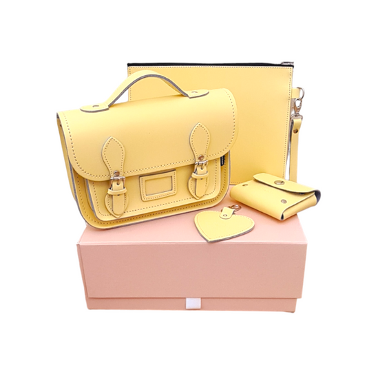 Handmade Leather Midi Collection Gift Set - Primrose Yellow-0