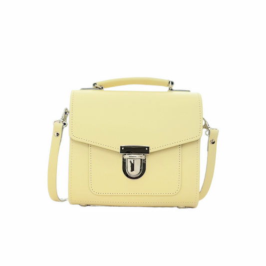 Handmade Leather Sugarcube Handbag - Primrose Yellow-0