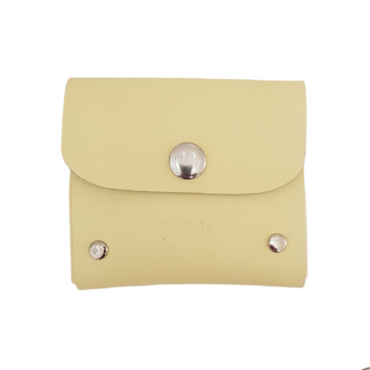 Handmade Leather Simple Coin Purse - Primrose Yellow-0