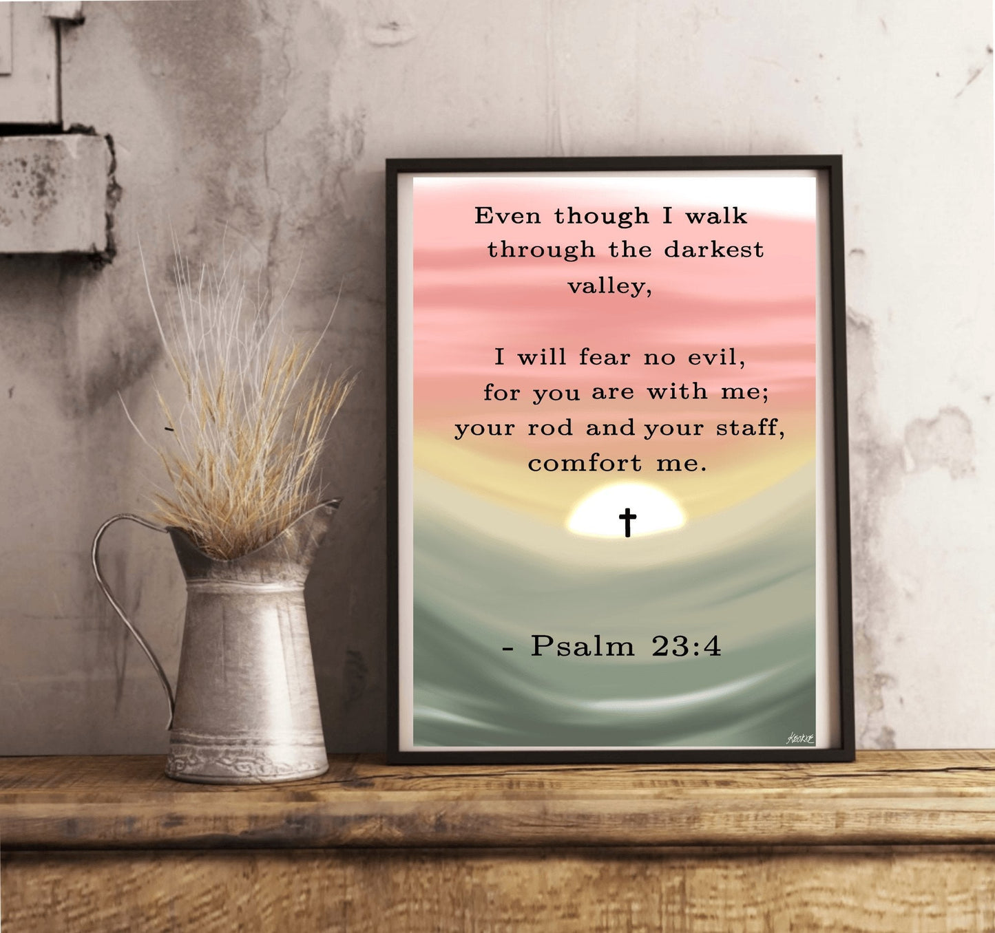 Psalm 23:4 Minimalist Art Print - mezetto KEOLIX KEOLIX