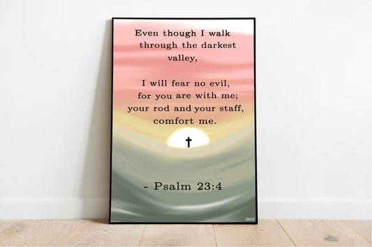 Psalm 23:4 Minimalist Art Print - mezetto KEOLIX KEOLIX