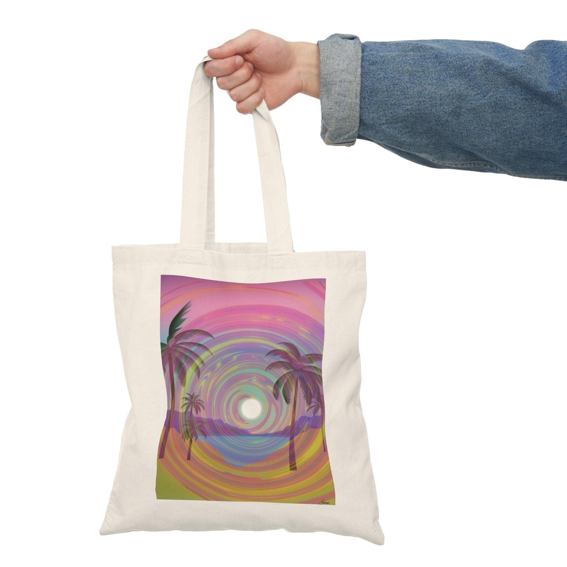Psychedelic Beach Tote – Vibrant Pink Palm Tree Bag - mezetto KEOLIX KEOLIX