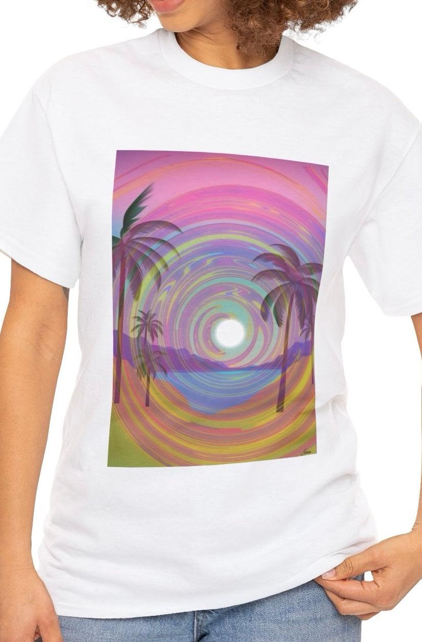 Psychedelic Seashore Beach T-Shirt | Trippy Ocean Tee - mezetto KEOLIX KEOLIX