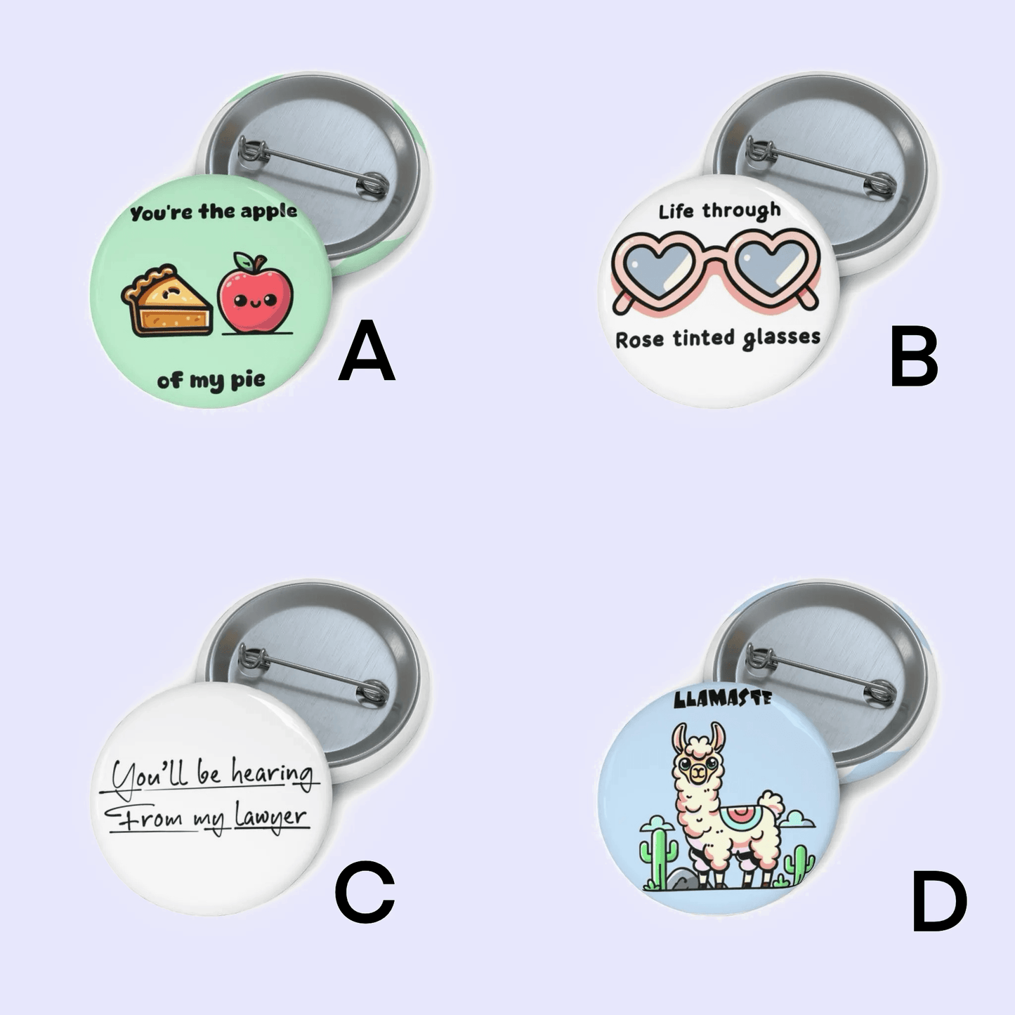 Quirky Phrase Pin Badge Bundle - mezetto KEOLIX KEOLIX
