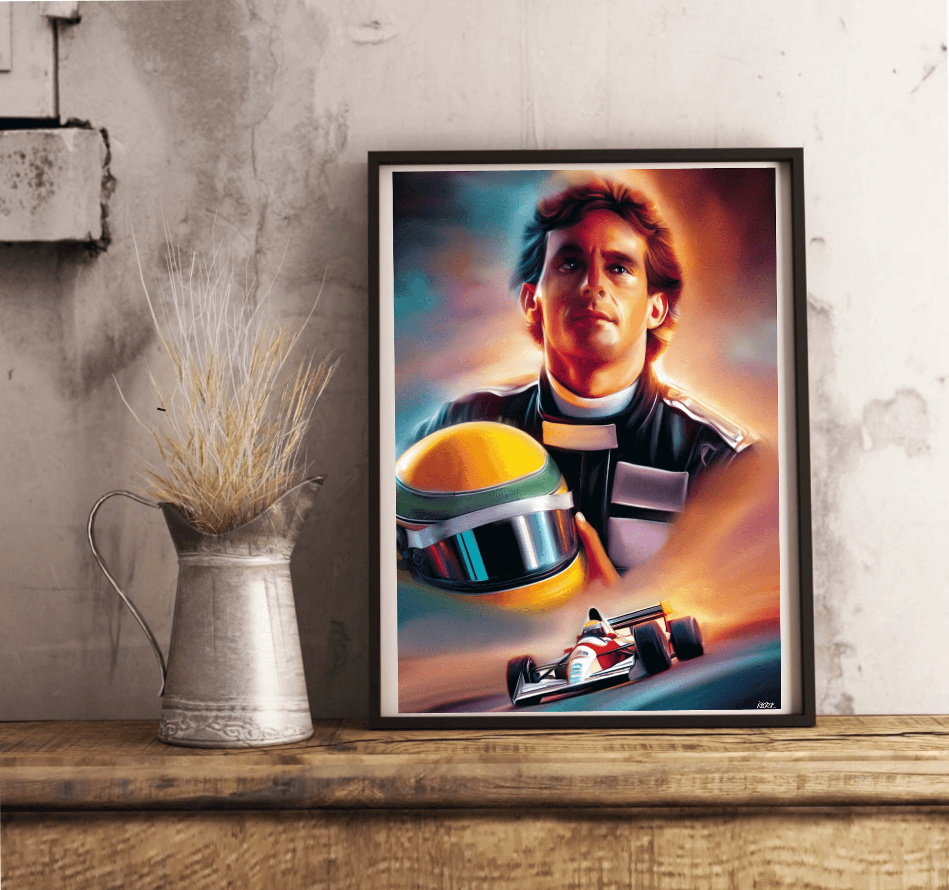 Racing Legacy Art Print | Ayrton Senna Inspired Wall Art - mezetto KEOLIX KEOLIX