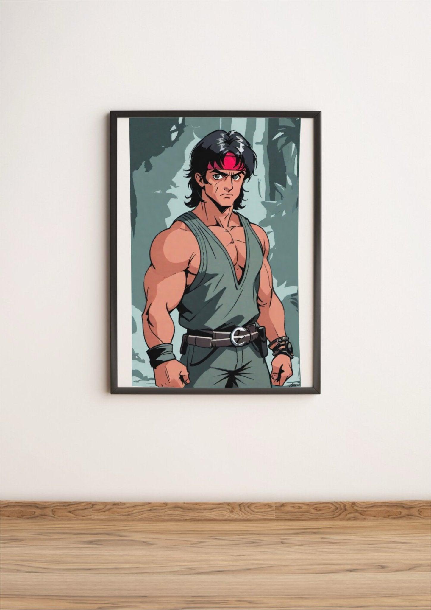 Rambo Anime Art Print – Bold Retro Action Poster - mezetto KEOLIX KEOLIX