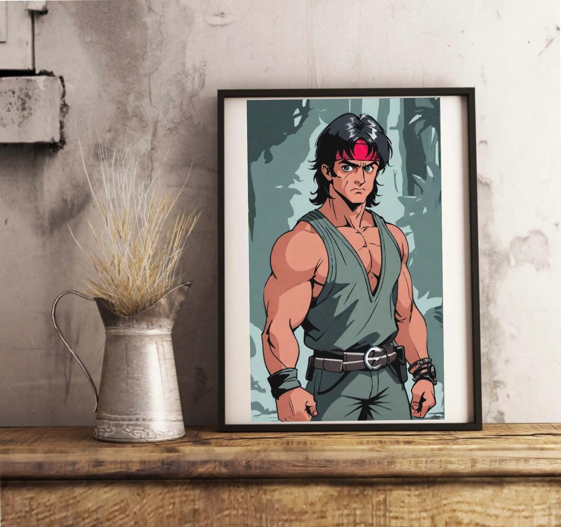 Rambo Anime Art Print – Bold Retro Action Poster - mezetto KEOLIX KEOLIX