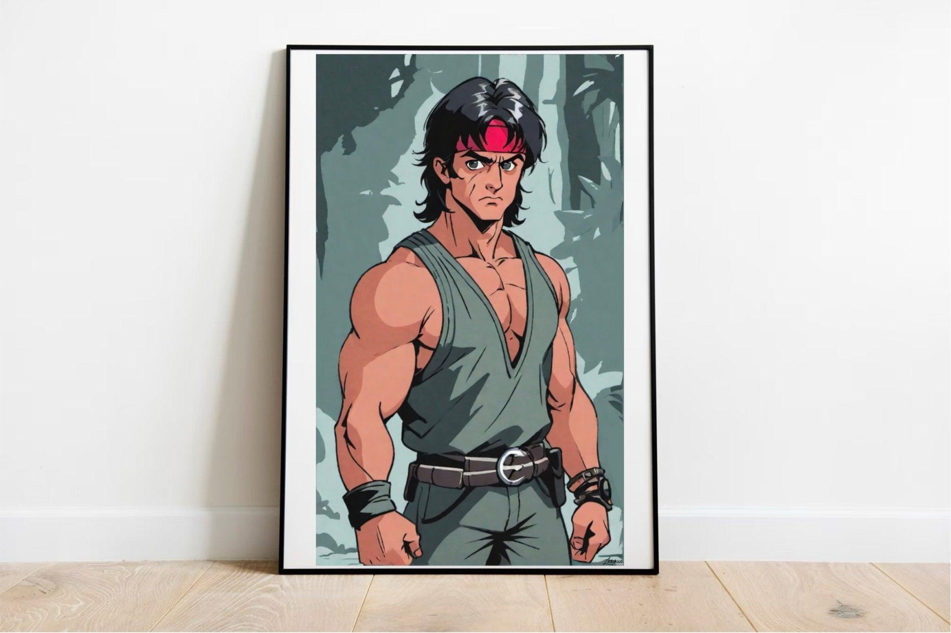 Rambo Anime Art Print – Bold Retro Action Poster - mezetto KEOLIX KEOLIX