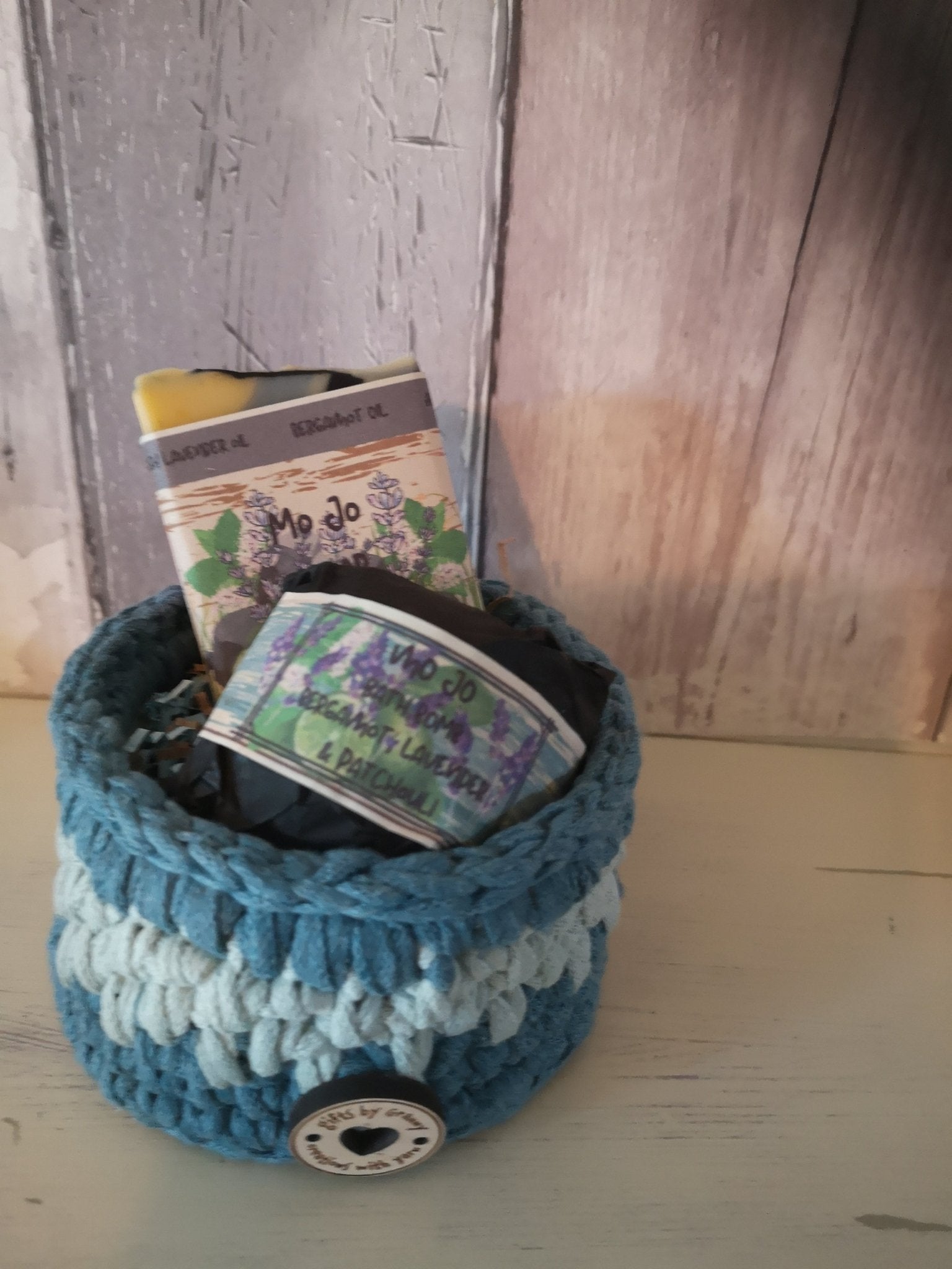 Recycled Cotton Basket Mo Jo Gift set - mezetto Shopify Collective Somerset Natural Soaps