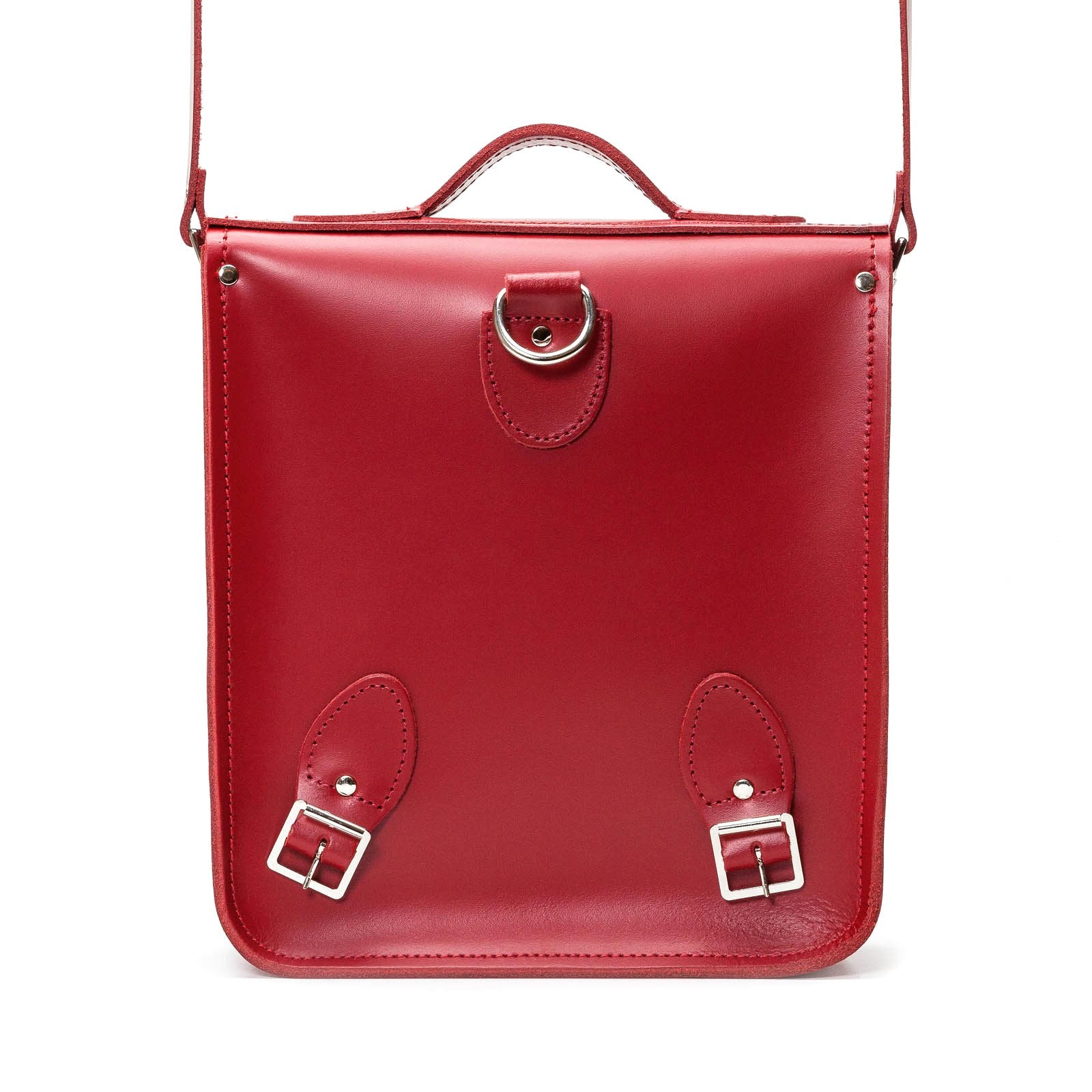 Handmade Leather City Backpack - Red-3