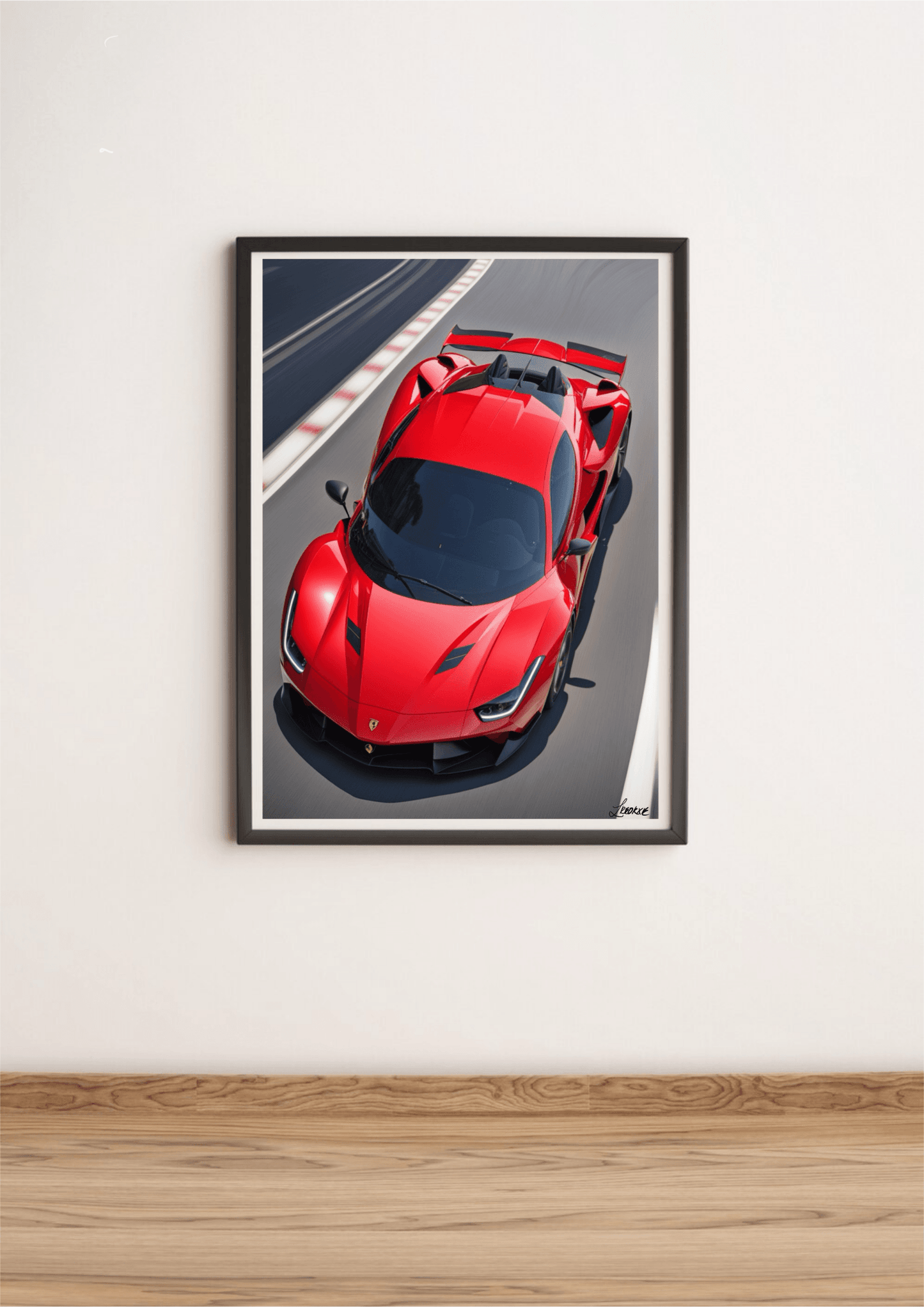 Red Supercar Wall Art | Italian Speed Print for Car Lovers - mezetto KEOLIX KEOLIX
