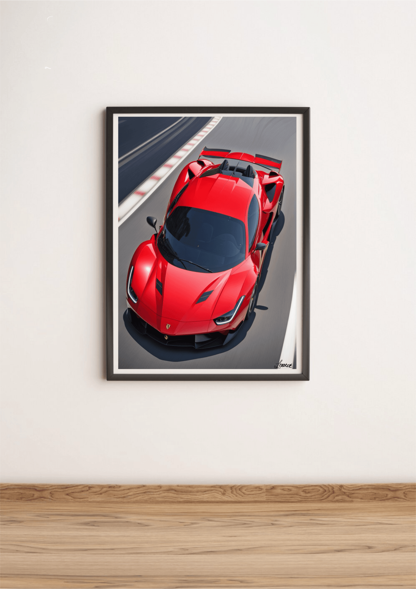 Red Supercar Wall Art | Italian Speed Print for Car Lovers - mezetto KEOLIX KEOLIX