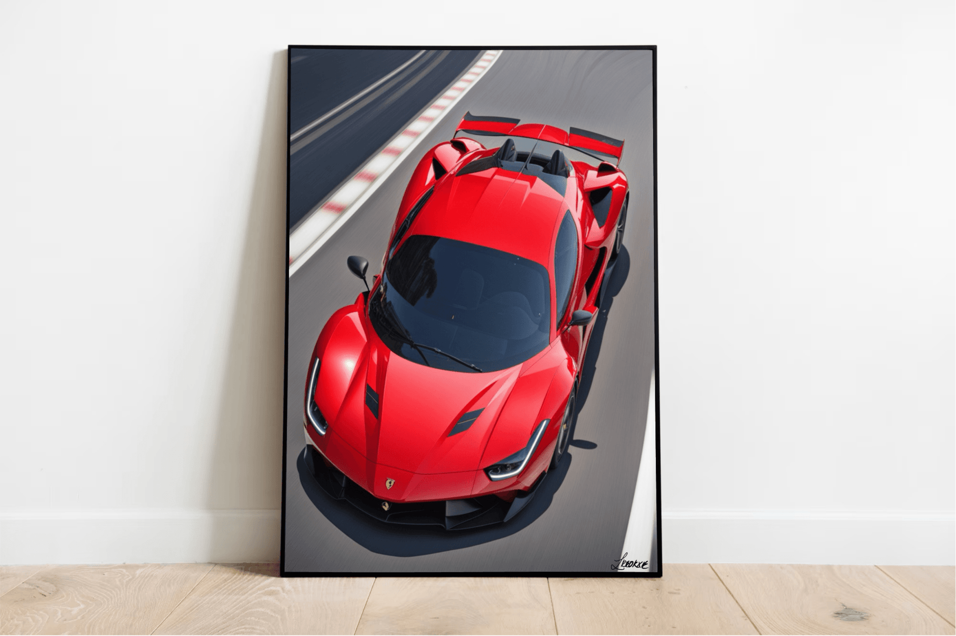 Red Supercar Wall Art | Italian Speed Print for Car Lovers - mezetto KEOLIX KEOLIX