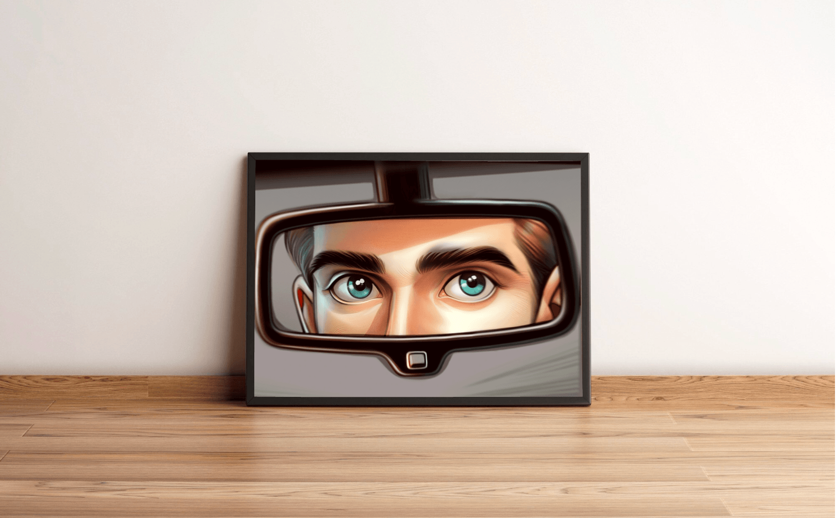 Reflections of the Journey – Eye Rearview Mirror Art Print - mezetto KEOLIX KEOLIX
