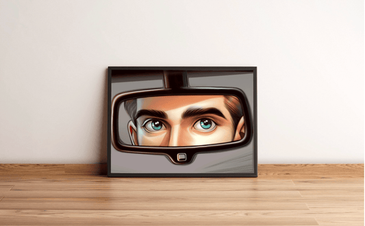 Reflections of the Journey – Eye Rearview Mirror Art Print - mezetto KEOLIX KEOLIX