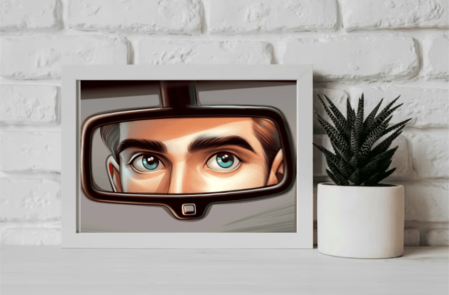 Reflections of the Journey – Eye Rearview Mirror Art Print - mezetto KEOLIX KEOLIX