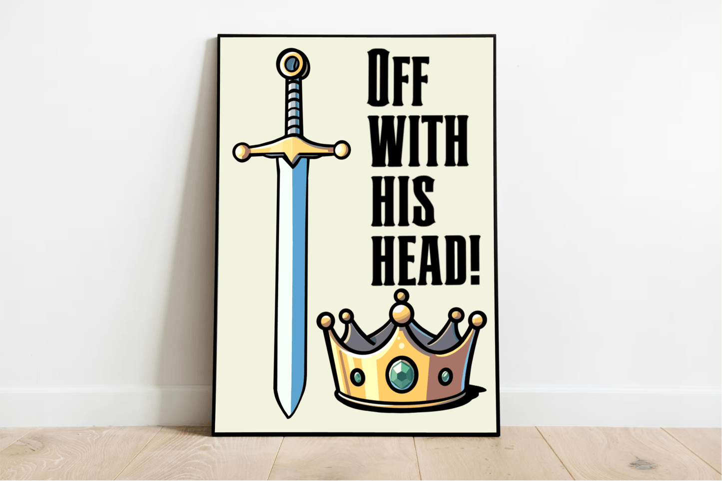 Regal Reprisal – Bold Sword and Crown Royalty Art Print - mezetto KEOLIX KEOLIX