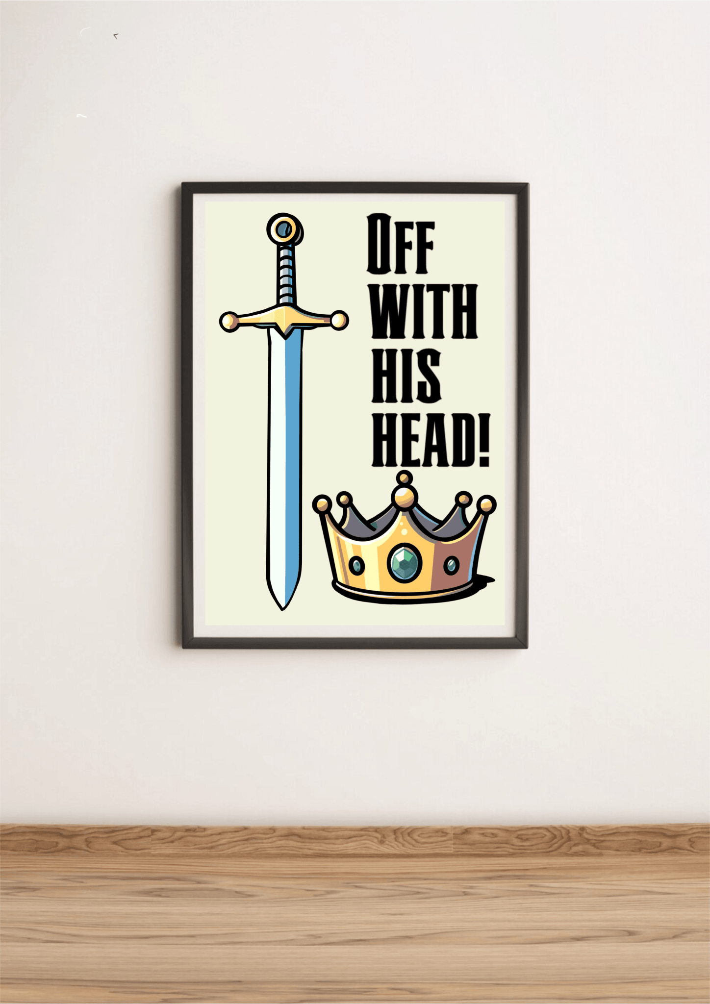 Regal Reprisal – Bold Sword and Crown Royalty Art Print - mezetto KEOLIX KEOLIX