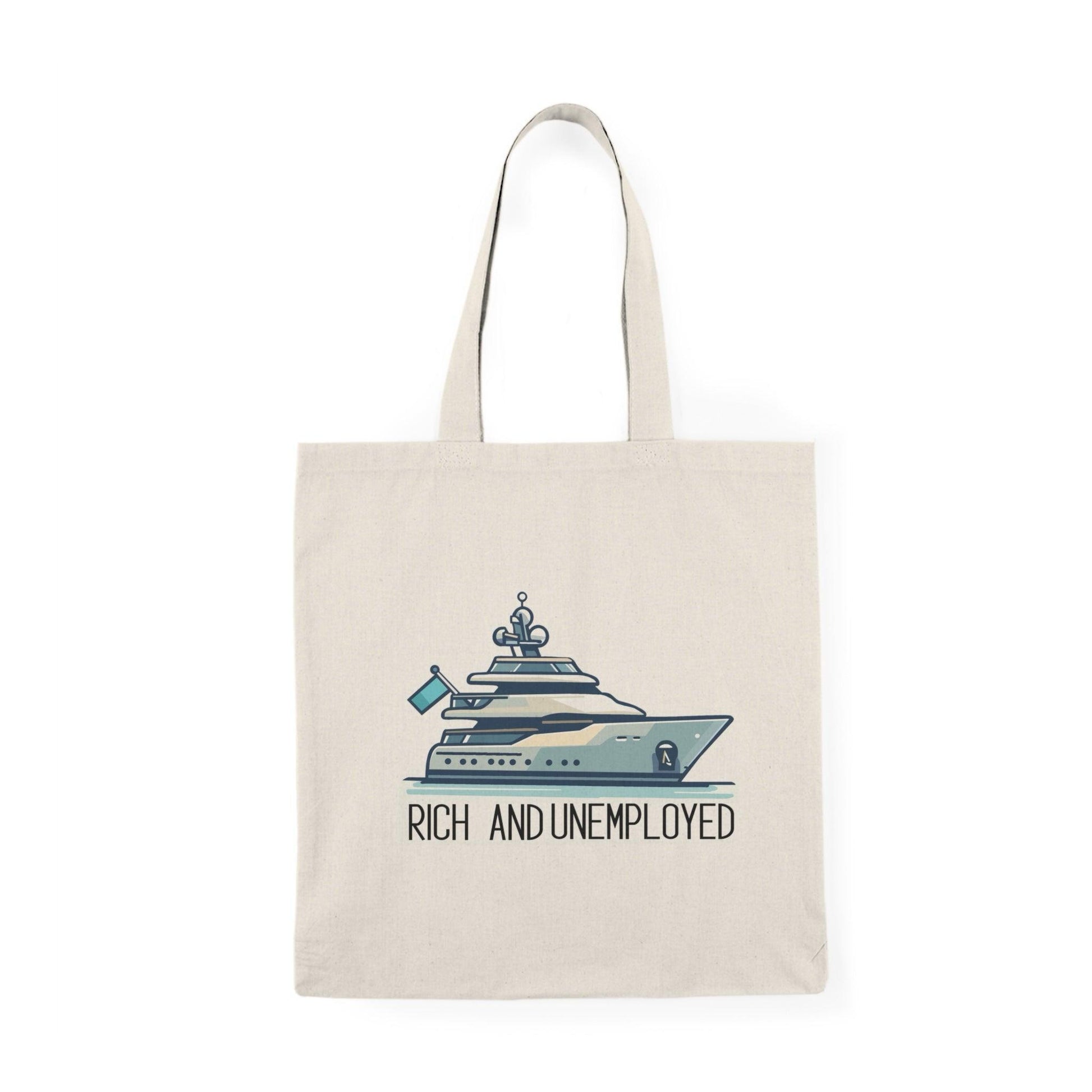 Rich and Unemployed Yacht Satire Tote Bag - mezetto KEOLIX KEOLIX
