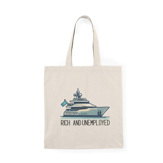 Rich and Unemployed Yacht Satire Tote Bag - mezetto KEOLIX KEOLIX