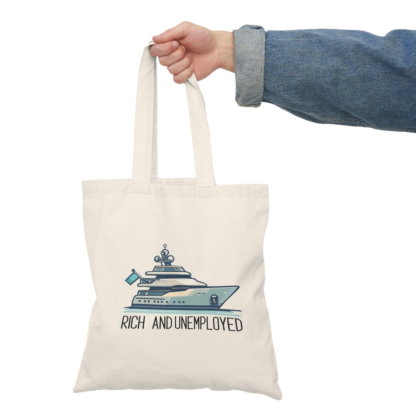 Rich and Unemployed Yacht Satire Tote Bag - mezetto KEOLIX KEOLIX