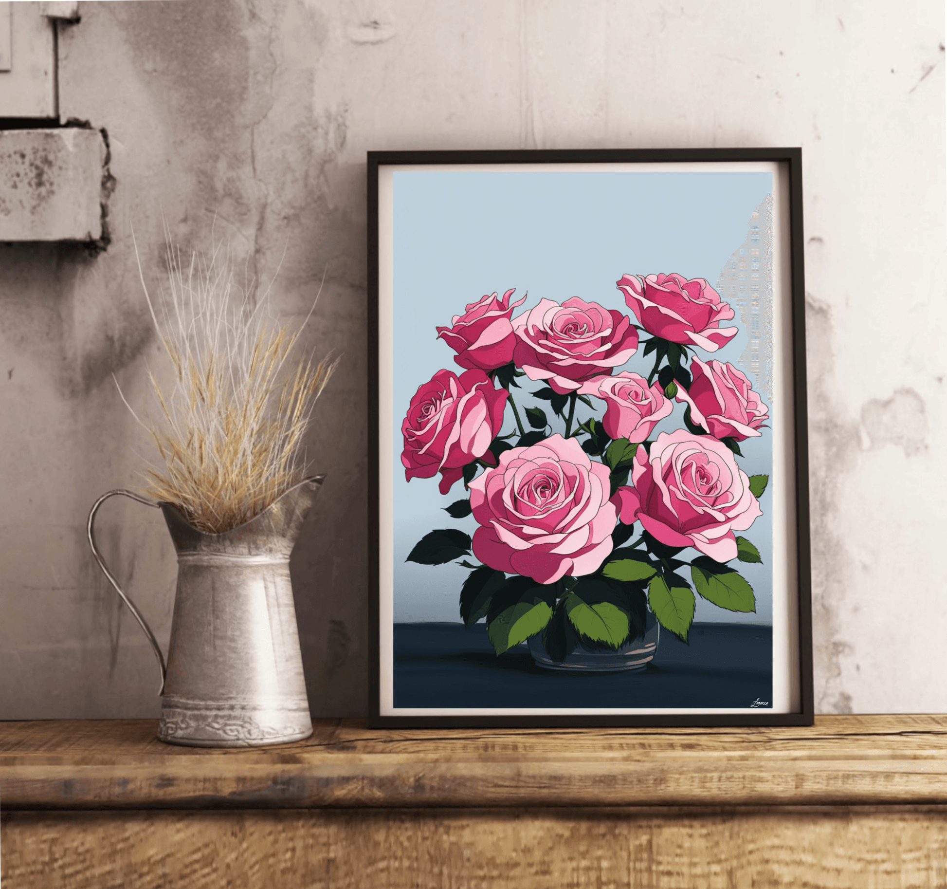 Romantic Rose Print | Elegant Floral Wall Art A3 A4 A5 - mezetto KEOLIX KEOLIX