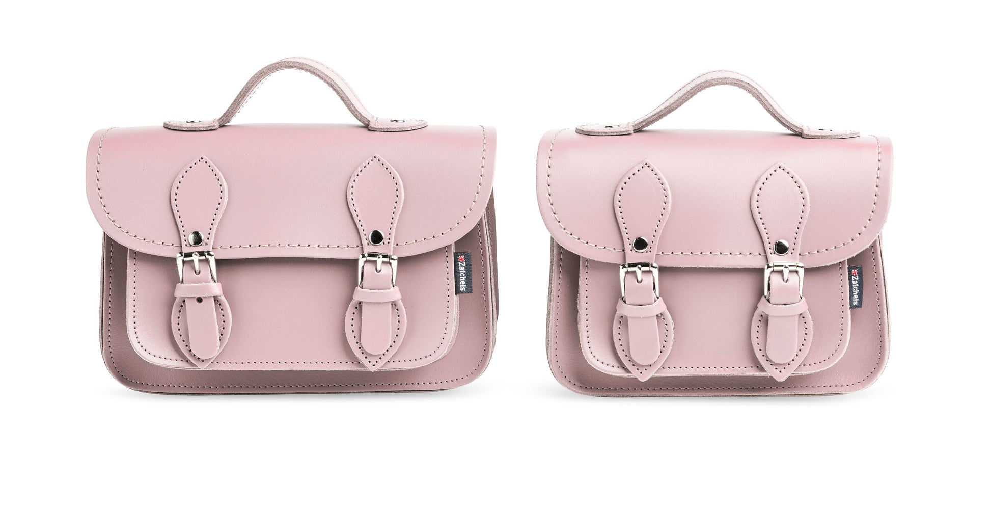 Handmade Leather Micro Satchel - Rose Quartz-1