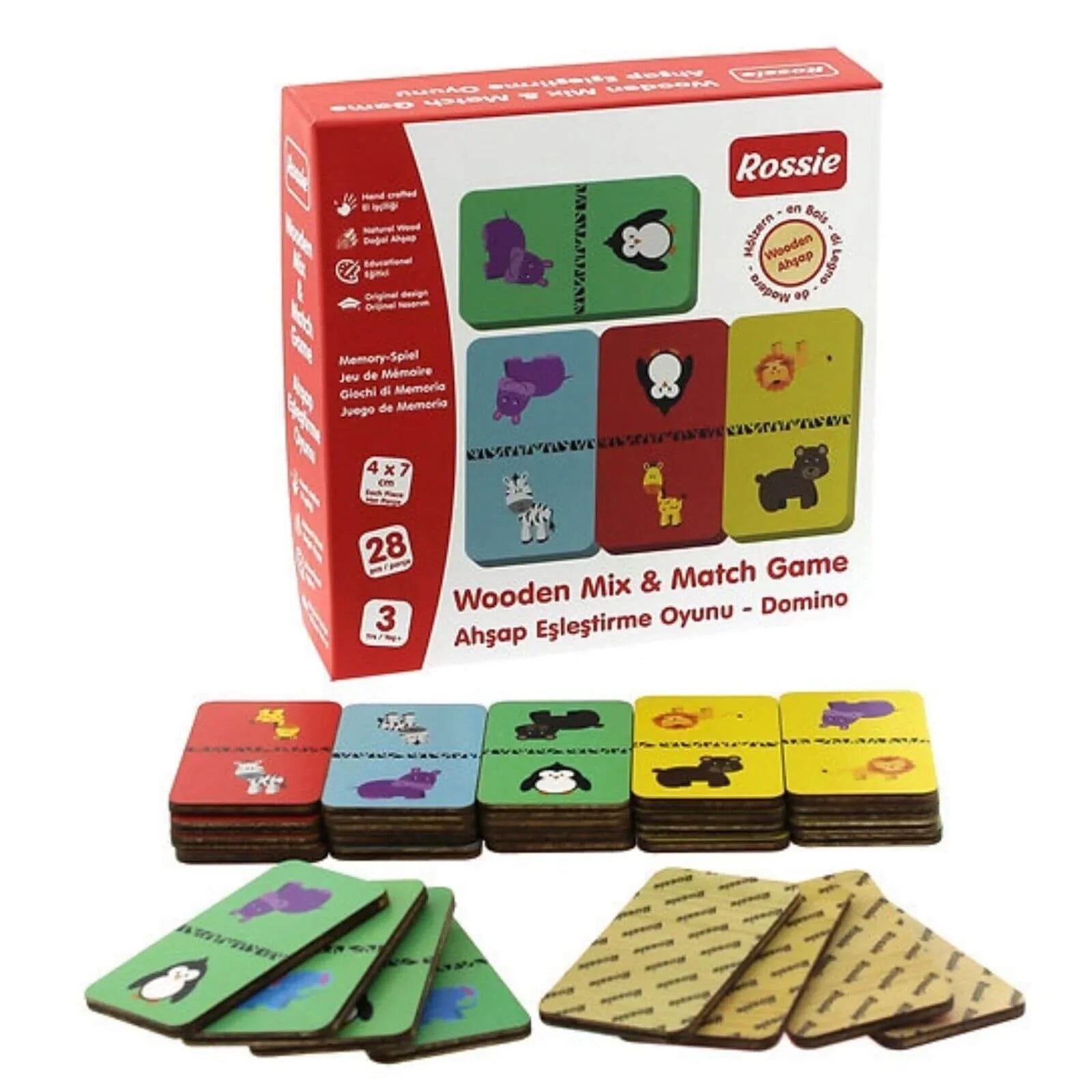 Rossie Wood Matching Game - Domino - mezetto ebebek ebebek