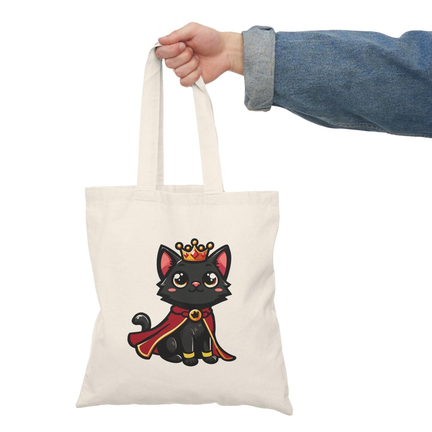 Royal Kitten Tote Bag – Crowned Cat Tote in Recycled Cotton - mezetto KEOLIX KEOLIX