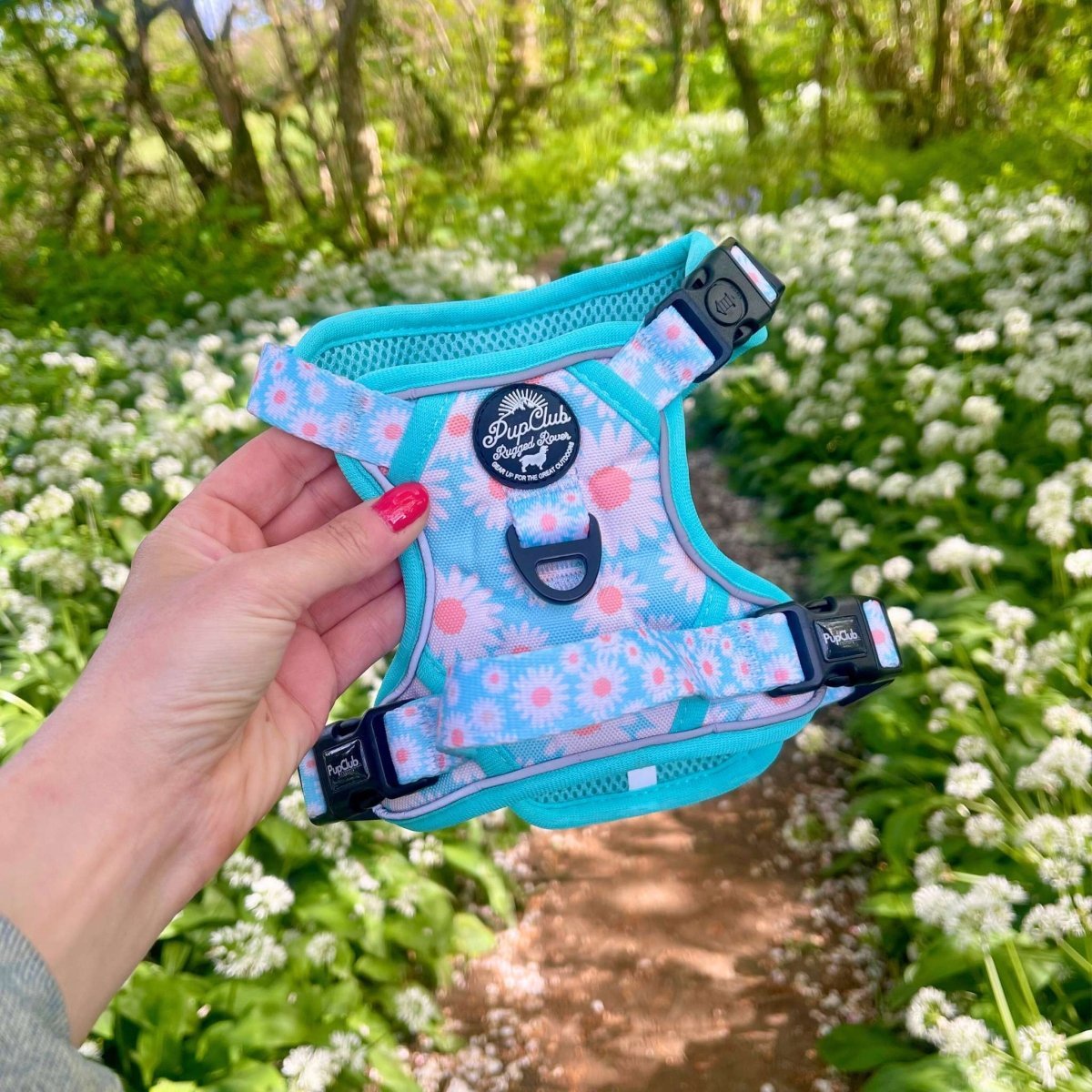 Rugged Rover™ Harness - Pastel Daisy - mezetto PupClub Couture PupClub Couture