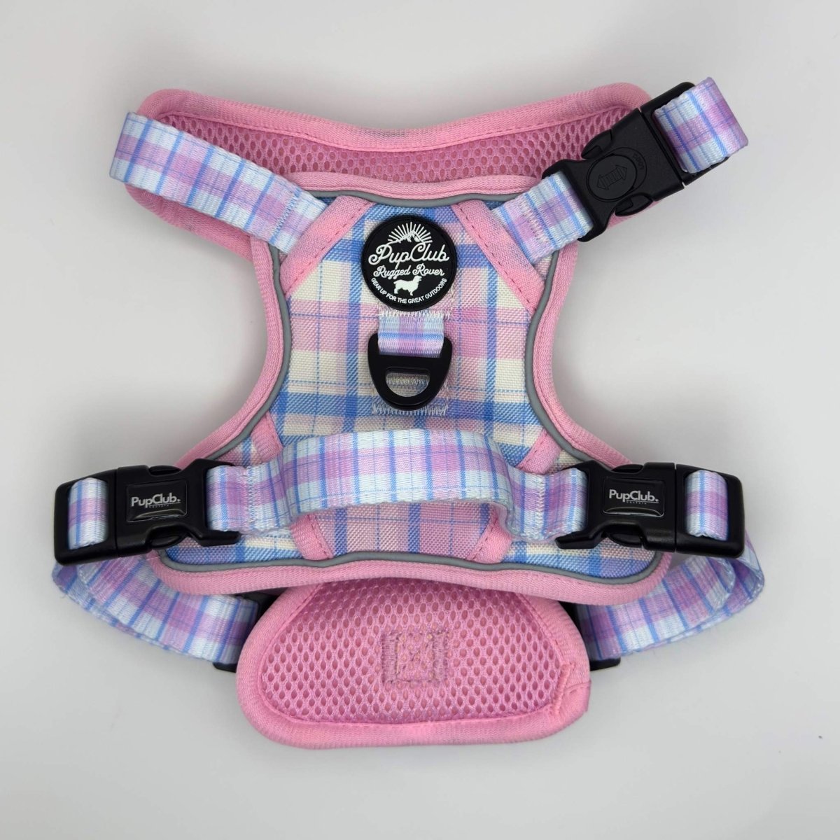 Rugged Rover™ Harness - Pink Tartan - mezetto PupClub Couture PupClub Couture