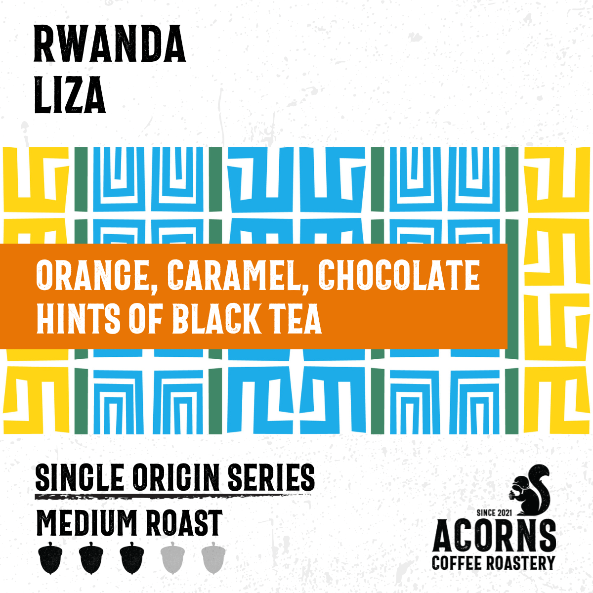 Rwanda Liza Medium Roast - mezetto Acorns Coffee & Cake Acorns Coffee & Cake