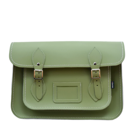 Handmade Leather Satchel - Sage Green-0
