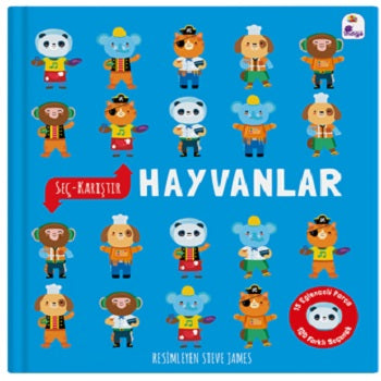 Seç – Karıştır: Hayvanlar (15 Eğlenceli Parça, 120 Farklı Seçenek) (Ciltli)