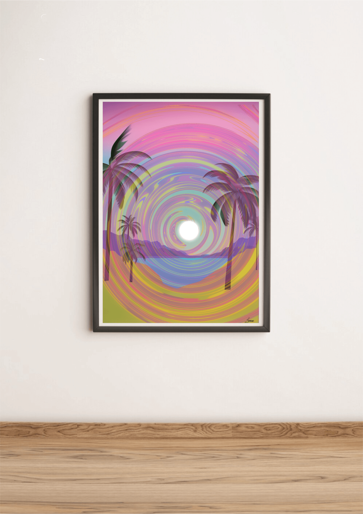 Serene Seaside Harmony – Psychedelic Beach Print - mezetto KEOLIX KEOLIX