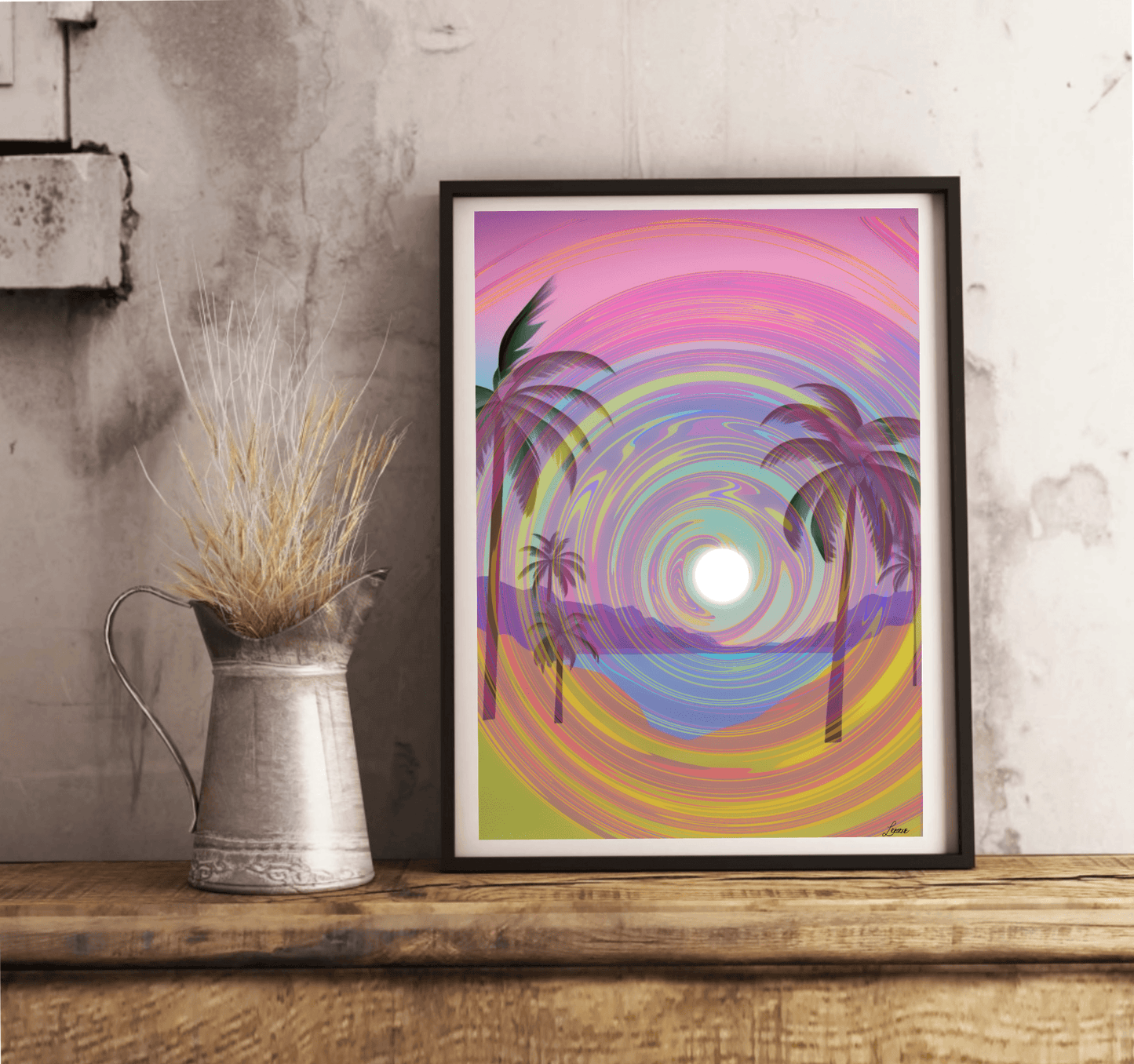 Serene Seaside Harmony – Psychedelic Beach Print - mezetto KEOLIX KEOLIX