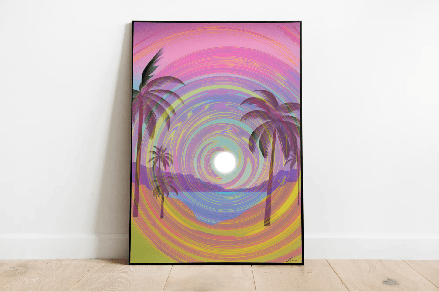 Serene Seaside Harmony – Psychedelic Beach Print - mezetto KEOLIX KEOLIX