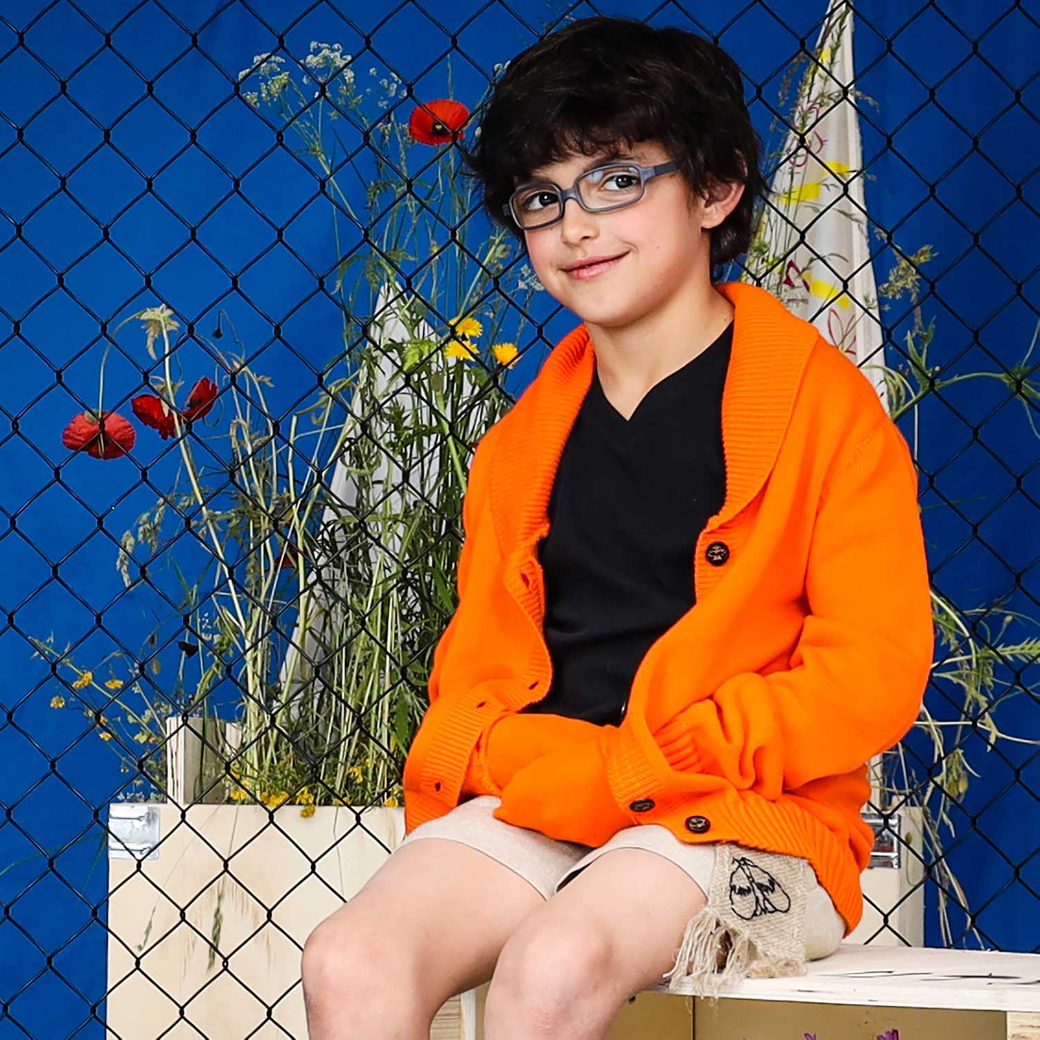 Orange Girls and Boys Cardigan-1