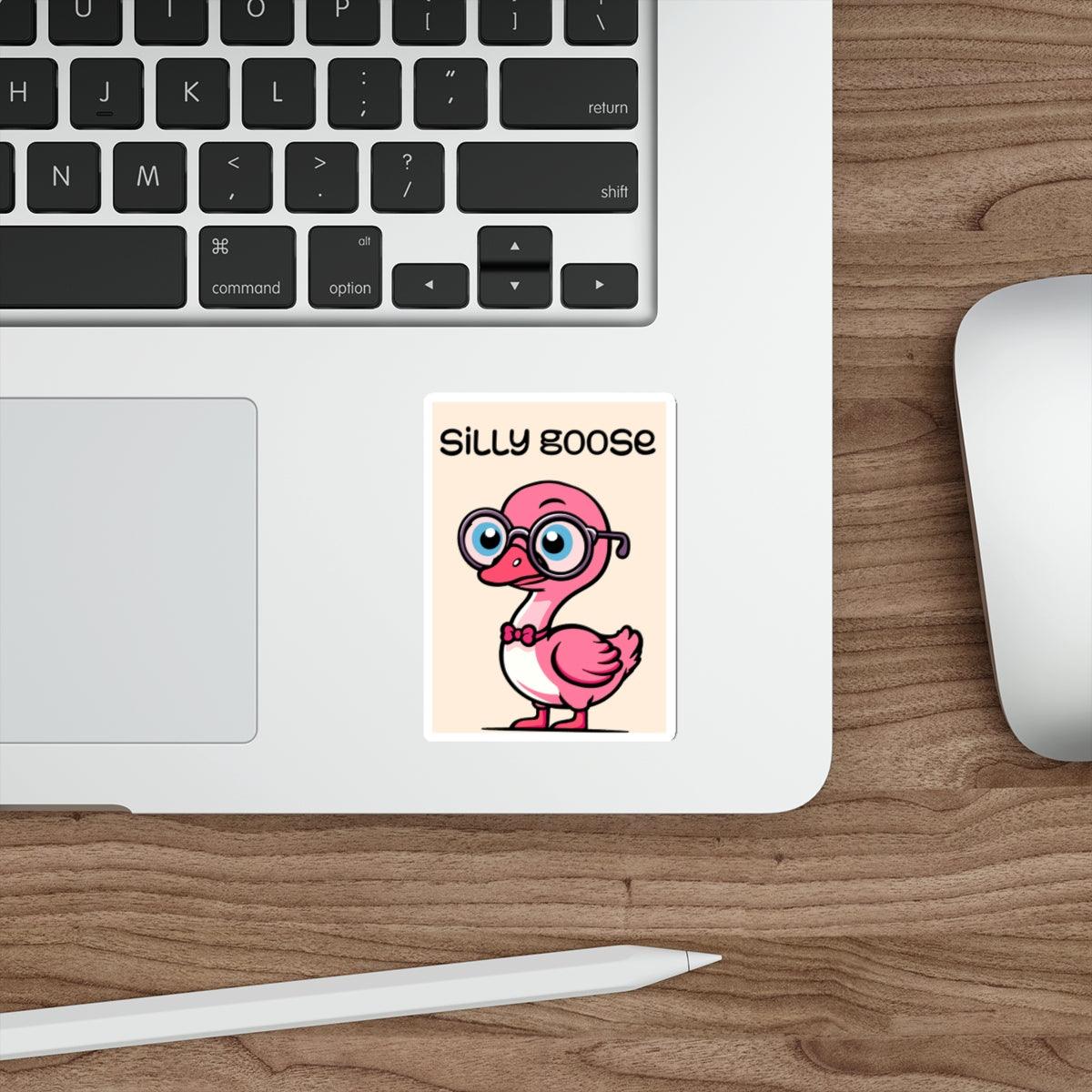 Silly Goose Sticker – Pink Goose with Glasses Vinyl Decal - mezetto KEOLIX KEOLIX