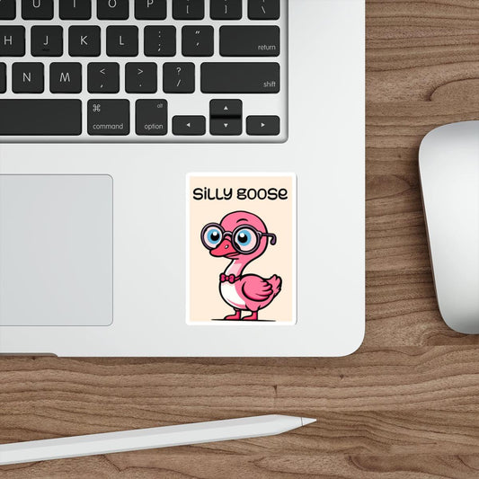 Silly Goose Sticker – Pink Goose with Glasses Vinyl Decal - mezetto KEOLIX KEOLIX