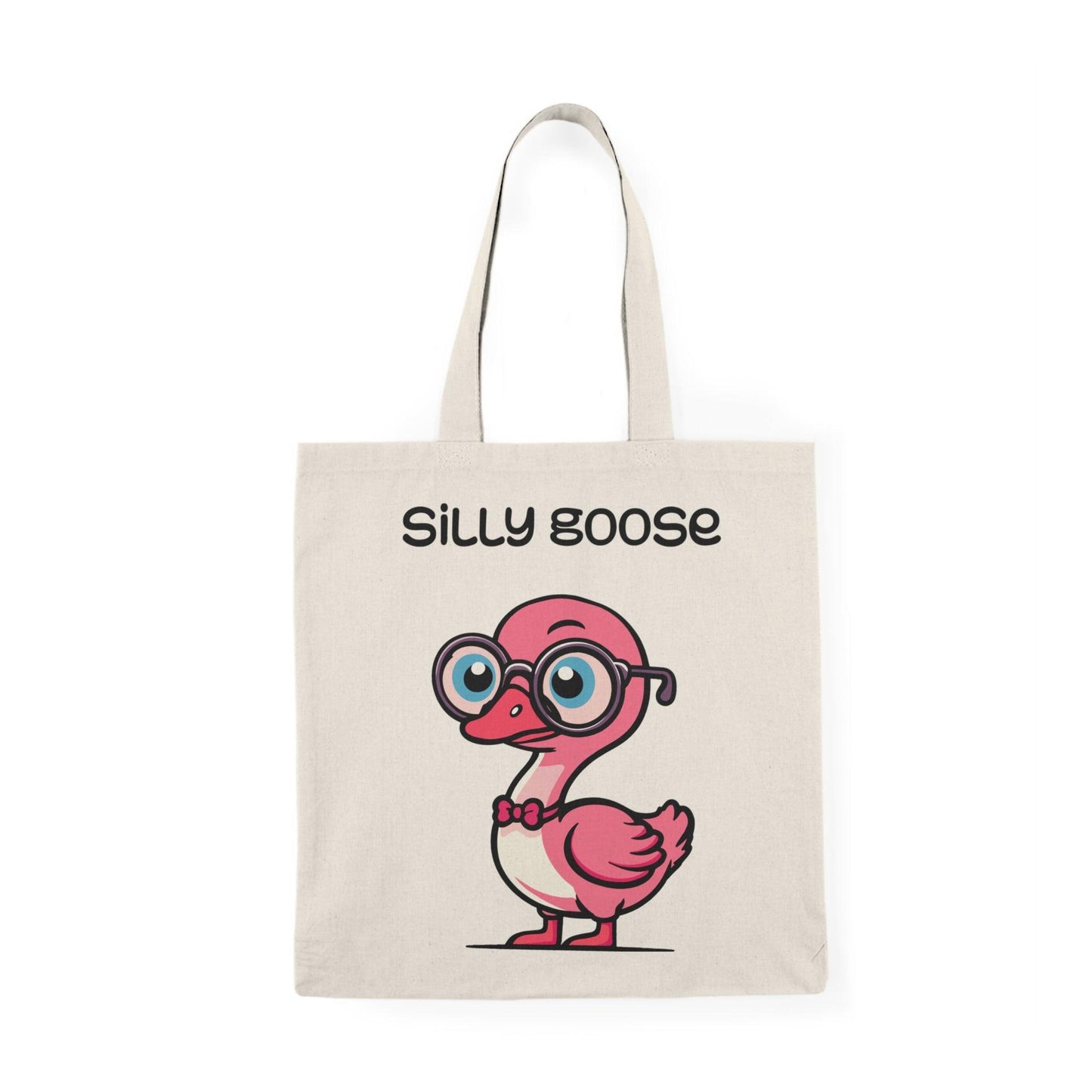 Silly Goose Tote Bag – Cute Pink Goose in Glasses Design - mezetto KEOLIX KEOLIX