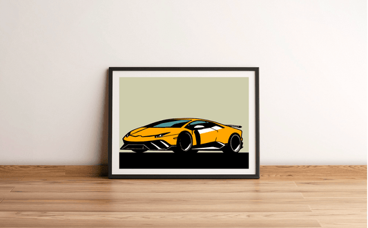 Sleek Speed Art Print | Minimalist Lamborghini Wall Poster - mezetto KEOLIX KEOLIX